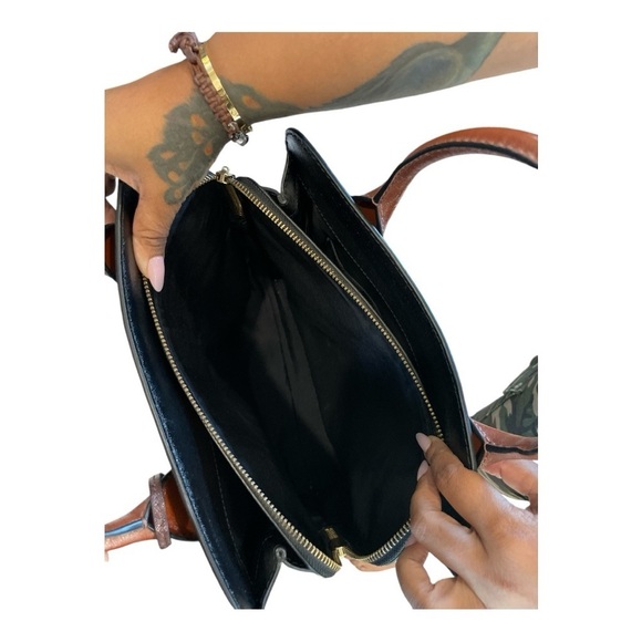 Marc Jacobs Big Shot Color Block Saffiano Leather Satchel Large Black - Picture 9 of 11